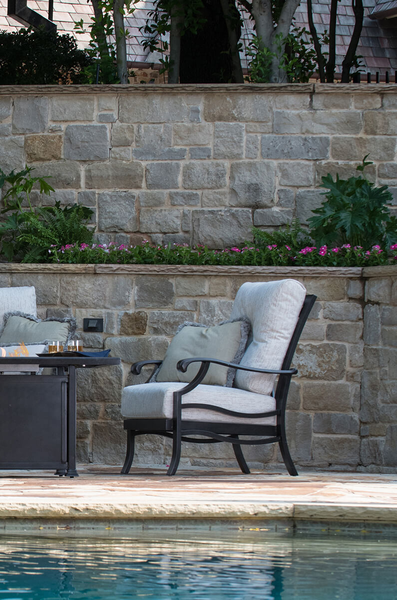 Mallin's Anthem Dining Chair - Outdoors Near Pool