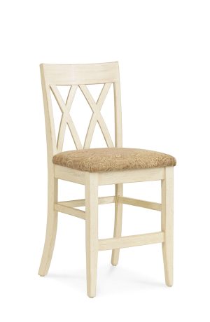 Simply Amish's Bristol Cream Wood Bar Stool with X Back