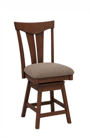 Rawhide Oak Wood Swivel Bar Stool - Amish Solid Wood - Dayton