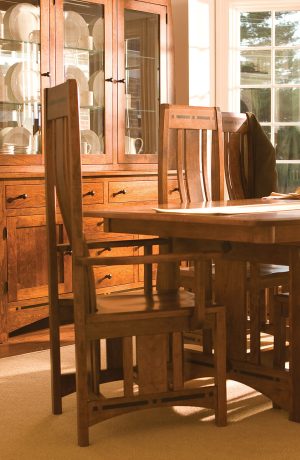 Simply Amish's Aspen Wood Arm Chair in Dining Room