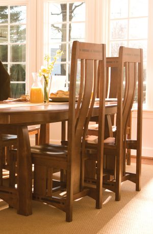 Simply Amish's Aspen Wood Side Chairs in Dining Room