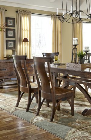 Simply Amish's B&O Railroad Wood Dining Side Chairs in Dining Room
