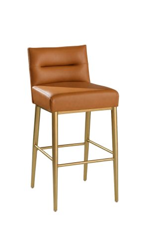 MTS Seating Billow Contoured Gold Metal Bar Stool with Low Back
