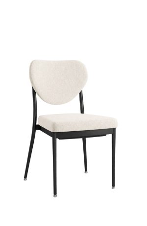 MTS Seating Arlo Black Traditional Chair with White Fabric