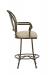 Wesley Allen's Cleveland Swivel Bar Stool with Arms in Expresso Metal Finish - Side View