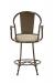 Wesley Allen's Cleveland Swivel Bar Stool with Arms in Expresso Metal Finish - Back View