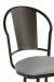 Wesley Allen's Cleveland Traditional Dark Brown Metal Swivel Bar Stool with Back and Gray Seat Cushion - Close Up