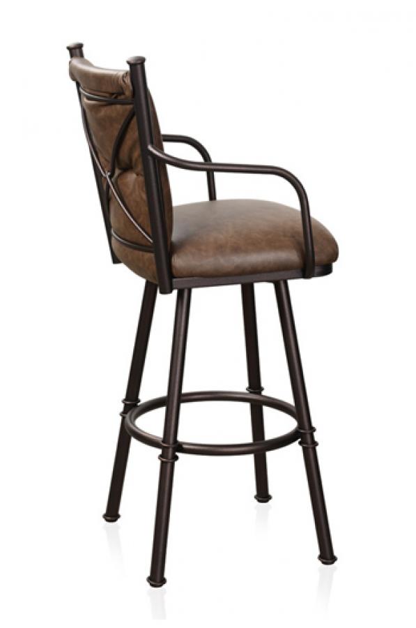 Buy Trica's Arthur Swivel Bar Stool with Arms and ButtonTufted Back