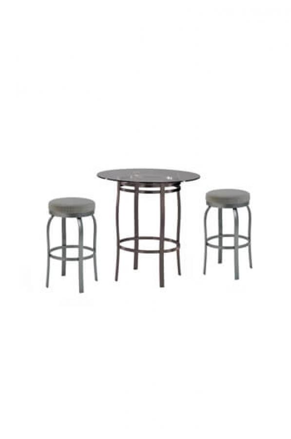Buy Trica&#039;s Bourbon Round Glass Table • Dining, Counter, Bar Height