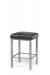 Trica's Day Square Backless Narrow Counter Stool in Silver Metal Finish with Square Seat Cushion