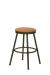 Trica Sal Backless Swivel Stool with Metal Legs and Round Seat