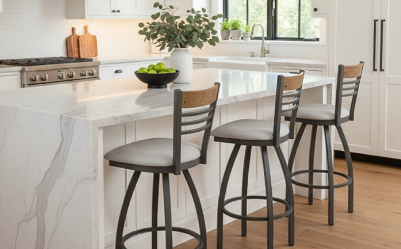 Eleanor Swivel Bar Stool with Wood Back #880