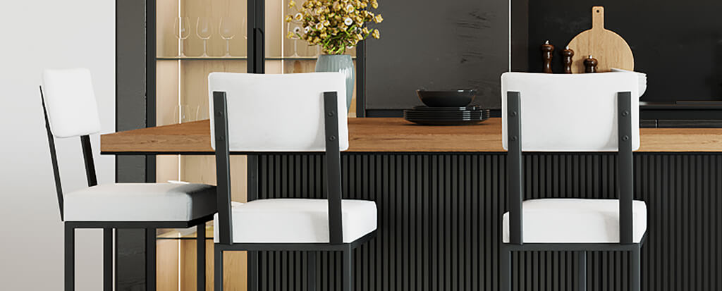 Featuring the Dumas stools by Wesley Allen