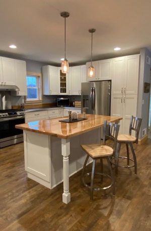 810 Contessa Stainless Steel Swivel Bar Stool in Customer's Kitchen