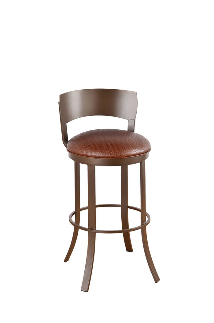 Callee Bailey Swivel Stool w/ Upholstered Low Back - Free shipping! - Callee Bailey Swivel Bar Stool with Low Metal Back