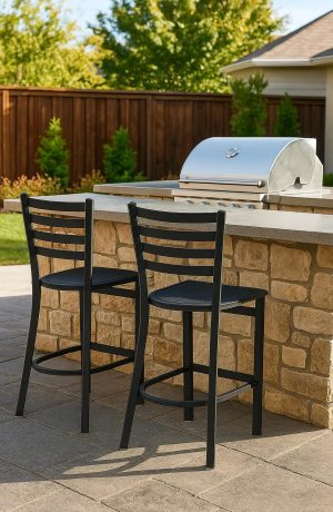 Holland's Jackie OD400 Black Outdoor Bar Stools