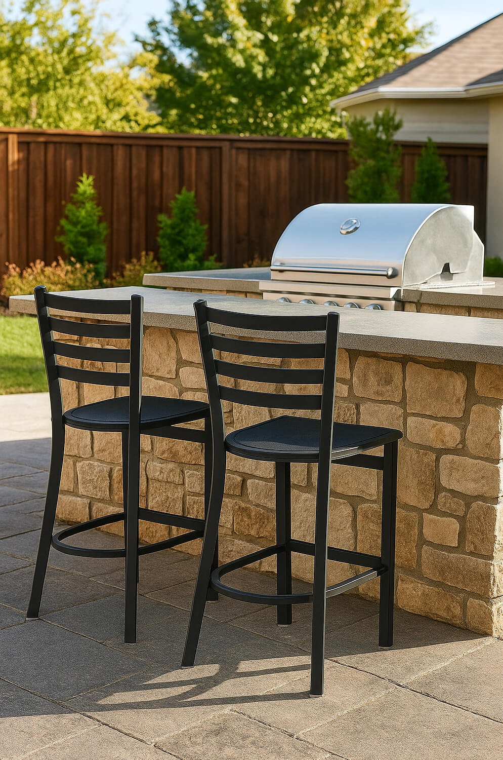 Holland's Jackie OD400 Black Outdoor Bar Stools