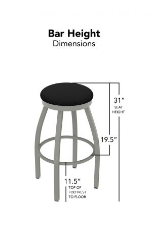 Holland's Misha Backless Swivel Bar Height Stool Dimensions