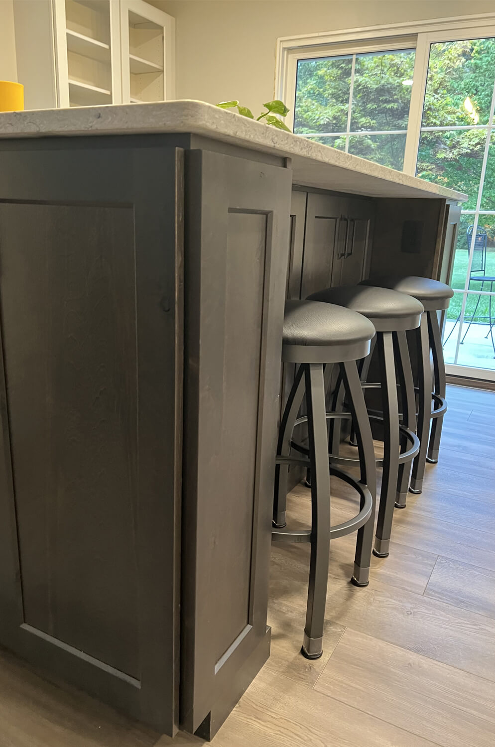 Holland's Misha Pewter Backless Swivel Bar Stool in Customer's Kitchen