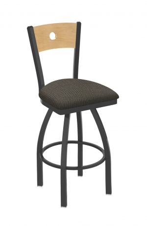 Metal Finish: Pewter • Back Wood Finish: Natural Maple • Seat Cushion: Graph Chalice, fabric grade 1