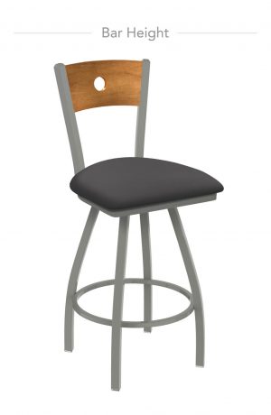 Holland's XL Voltaire Swivel Bar Stool with Wood Back
