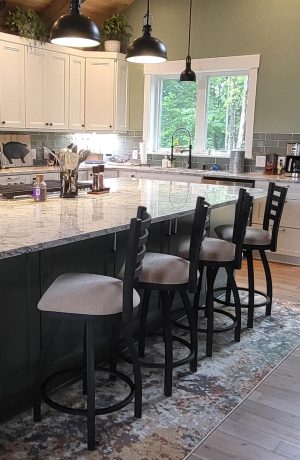 Holland's Jackie Black Swivel Counter Stools in Customers Own Material