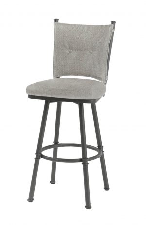 Trica's Creation Collection Swivel Bar Stool in Magnet Gray Metal and Cannoli 401 Fabric