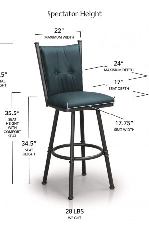 Trica's Arthur Spectator Height Dimensions