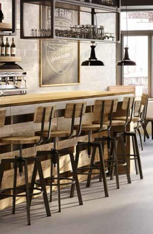 Amisco Architect Swivel Stools in Modern Bar
