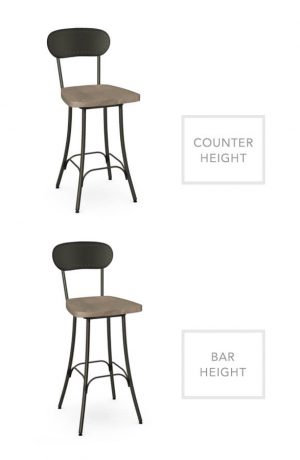 Amisco's Bean Industrial Swivel Stool in Counter Height and Bar Heights