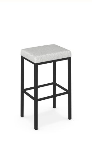 Amisco's Bradley Black Backless Bar Stool