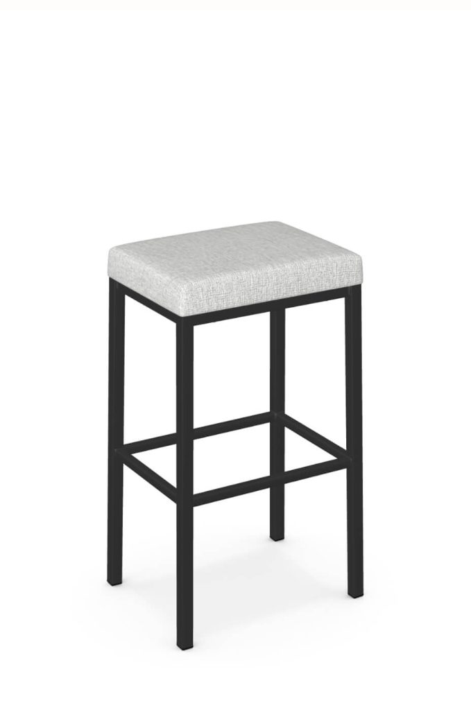 Amisco's Bradley Black Backless Bar Stool
