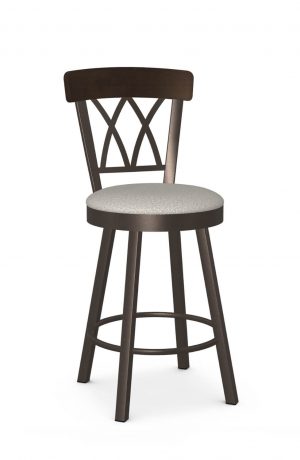 Amisco's Brittany Dark Brown Swivel Bar Stool with X Back