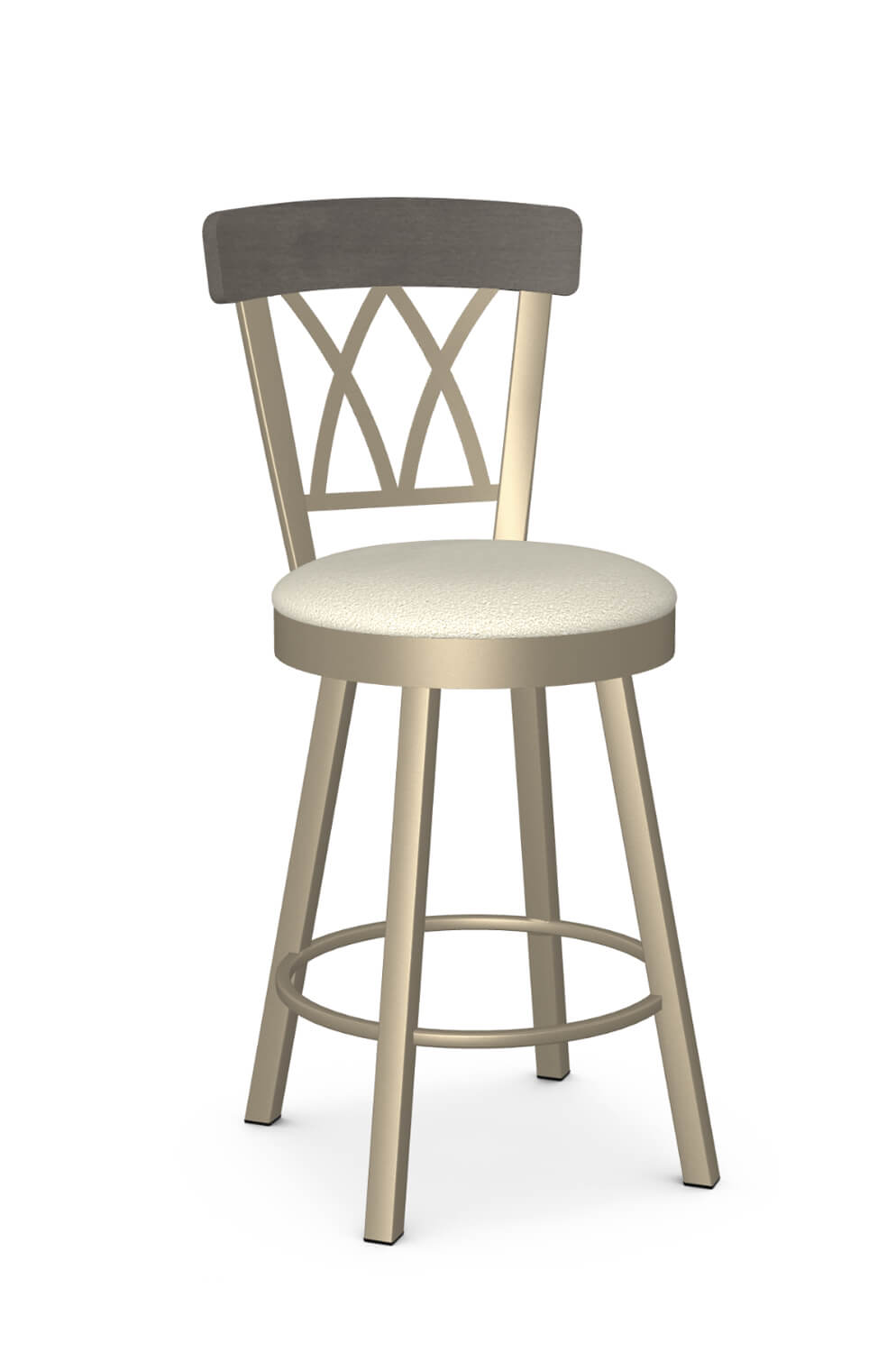 Amisco's Brittany Gold Swivel Bar Stool with X Back