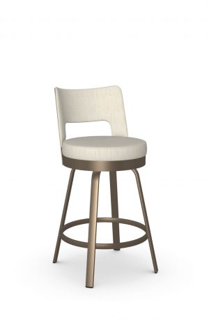 Amisco's Brock Bronze Swivel Bar Stool with Back