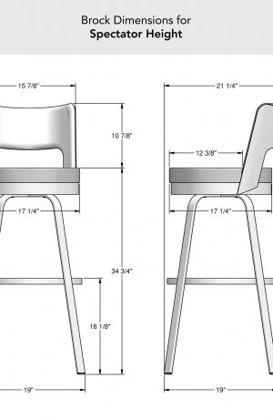 Amisco's Brock Swivel Stool Dimensions for Spectator Height