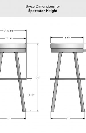 Amisco's Bryce Spectator Height Dimensions