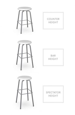 Amisco's Button Backless Swivel Stool in Counter, Bar, and Spectator Heights