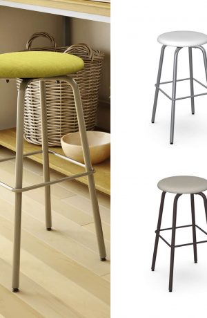 Amisco's Button Backless Customizable Swivel Bar Stool in a Variety of Colors
