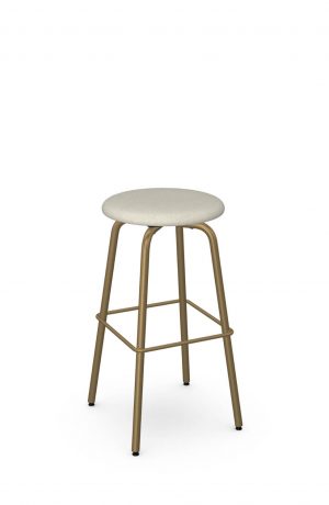 Amisco's Button Gold Backless Swivel Stool