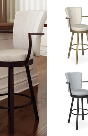 Amisco's Cardin Customizable Swivel Bar Stool with Arms in a Variety of Colors