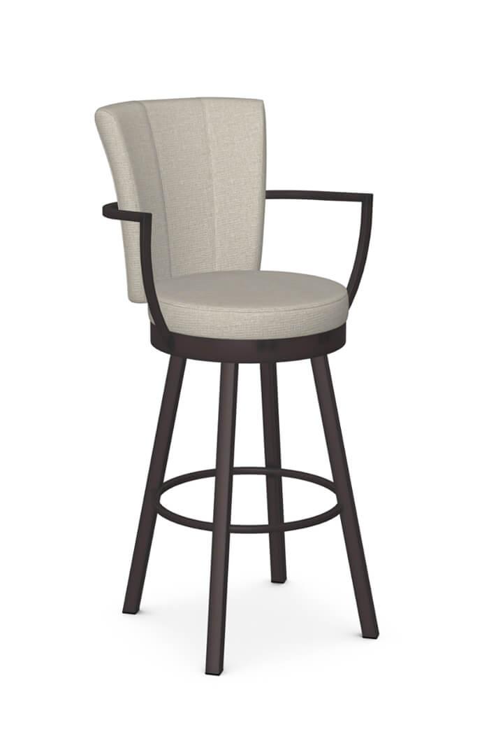 Cardin Upholstered Swivel Stool, Vanity Chairs With Back And Arms