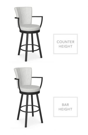 Amisco's Cardin Swivel Stool in Counter and Bar Heights