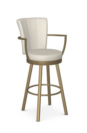 Amisco's Cardin Swivel Gold Bar Stool with Arms