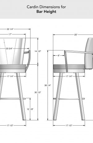 Amisco's Cardin Swivel Bar Stool Dimensions for Bar Height