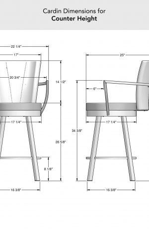 Amisco's Cardin Swivel Bar Stool Dimensions for Counter Height