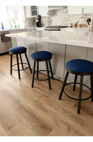 Amisco's Connor Swivel Backless Bar Stools in Customers Modern Kitchen