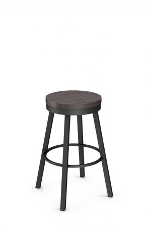Amisco Connor Swivel Stool with Wood Seat