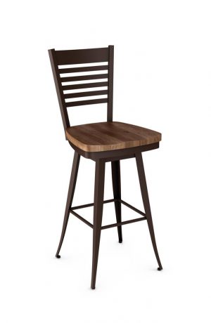 Amisco Edwin Swivel Stool with Wood Seat