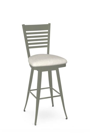 Amisco's Edwin Green Swivel Bar Stool with Ladder Back